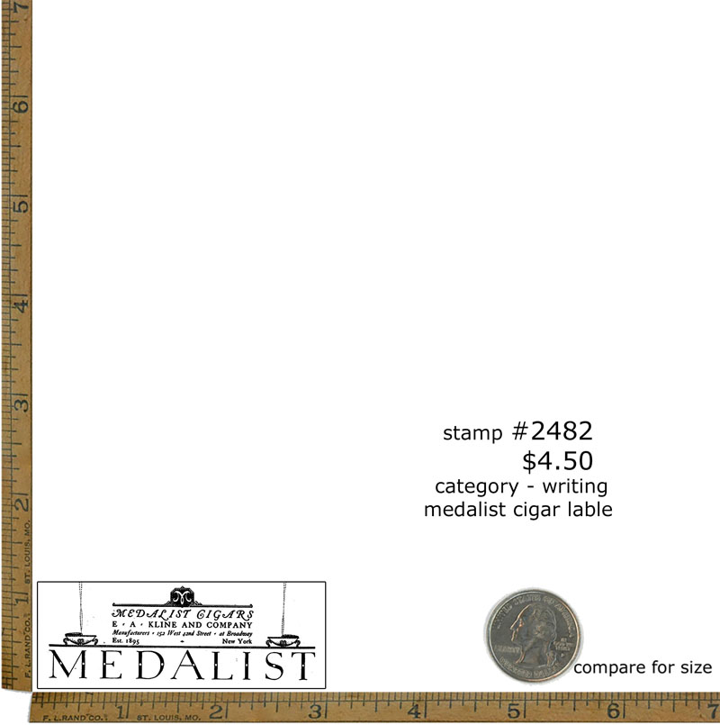 #2482 - Medalist Cigar Label - Writing